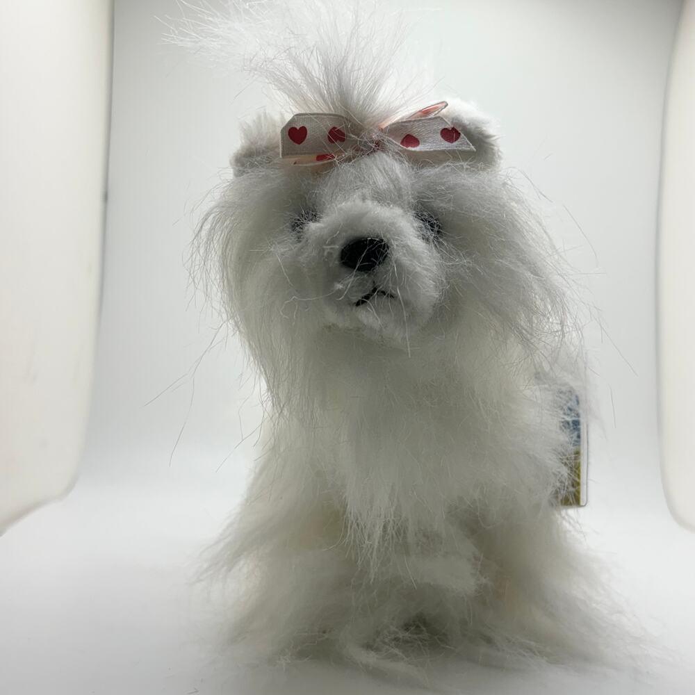 Ganz Webkinz Lil Kinz HS070 Yorkie Stuffed Animal - White and Pink Dog Toy